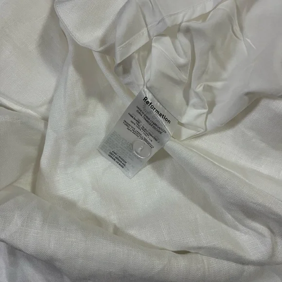 Reformation Balia Linen Dress - White - Picture 6 of 6